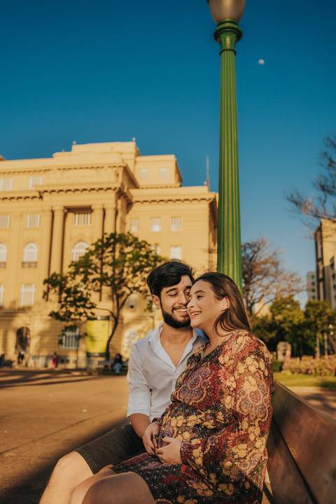 FOTOS ENSAIO GESTANTE BH PRAÇA DA LIBERDADE'