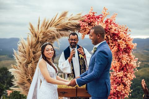 FOTOS CERIMONIA CASAMENTO MAR DE MORROS NOVA LIMA'