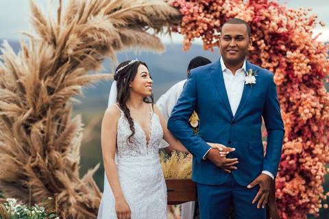 FOTOS CERIMONIA CASAMENTO MAR DE MORROS NOVA LIMA'