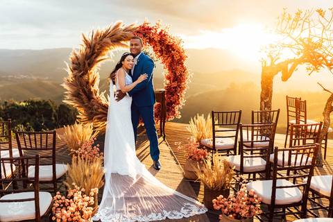 FOTOS CASAMENTO CERIMONIA POR DO SOL SERRA MAR DE MORROS NOVA LIMA'