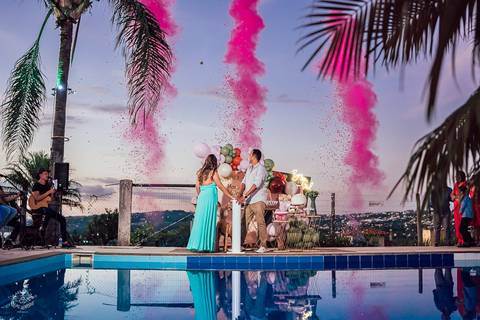 FOTOS CHA REVELAÇÃO COM PISCINA '