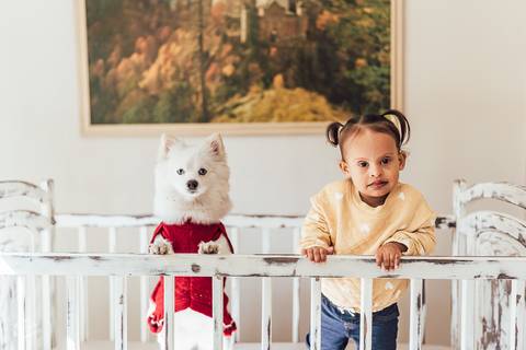 ENSAIO INFANTIL NO BERÇO COM LULU DA POMERANIA '