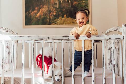 ENSAIO INFANTIL NO BERÇO COM LULU DA POMERANIA '