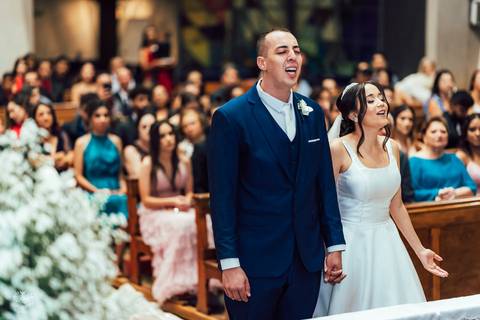 fotografia cerimonia casamento alexia e pedro paroquia nossa senhora de fatima belo horizonte '