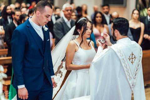 fotografia cerimonia casamento alexia e pedro paroquia nossa senhora de fatima belo horizonte '