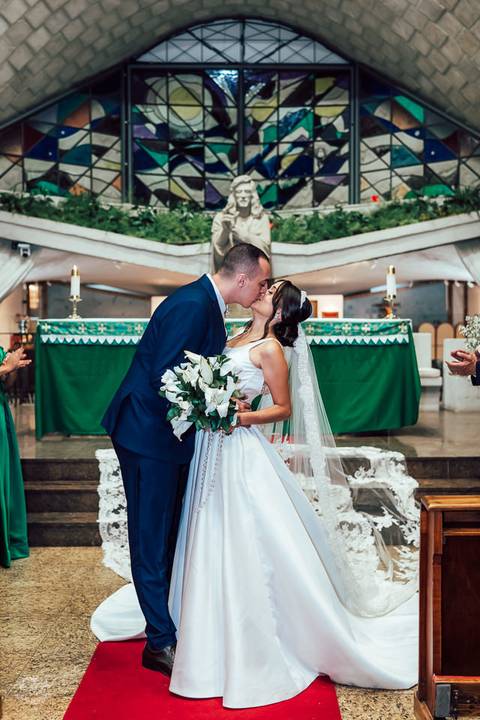 fotografia cerimonia casamento alexia e pedro paroquia nossa senhora de fatima belo horizonte '