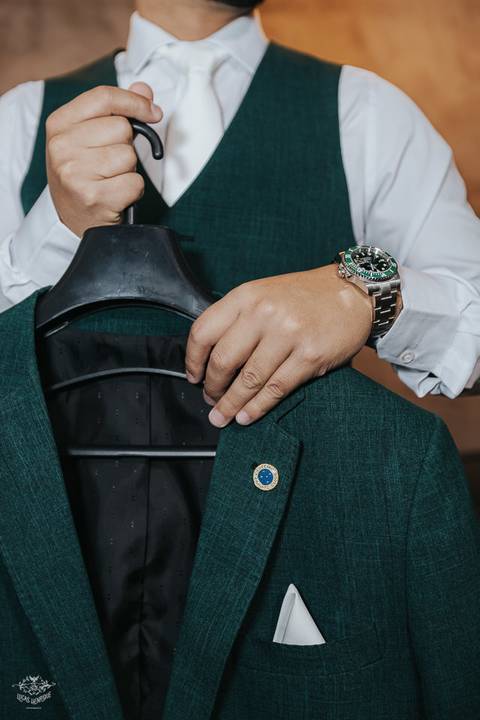 FOTOS MAKING OF NOIVO COM RELOGIO ROLEX HULK'