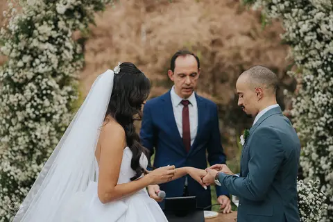 FOTOS CERIMONIA CASAMENTO DE DIA A CASA GIARDINI CONFINS'