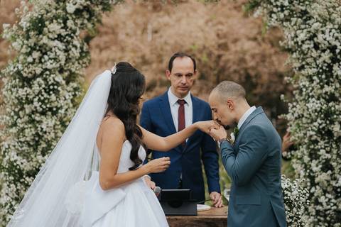 FOTOS CERIMONIA CASAMENTO DE DIA A CASA GIARDINI CONFINS'