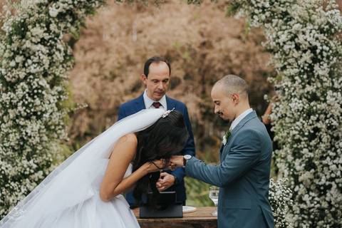 FOTOS CERIMONIA CASAMENTO DE DIA A CASA GIARDINI CONFINS'