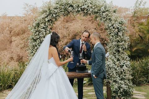 FOTOS CERIMONIA CASAMENTO DE DIA A CASA GIARDINI CONFINS'