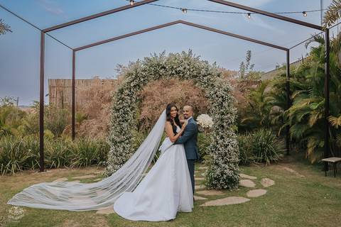 FOTOS CERIMONIA CASAMENTO DE DIA A CASA GIARDINI CONFINS'