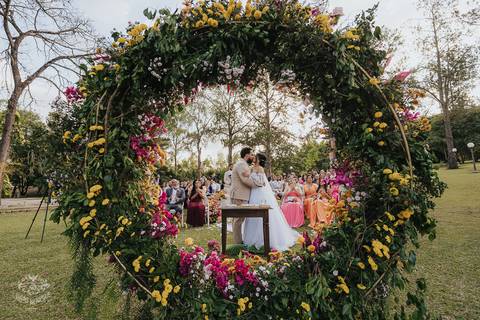 FOTOS CERIMONIA CASAMENTO POR DO SOL ESPACO BODOCO BETIM'