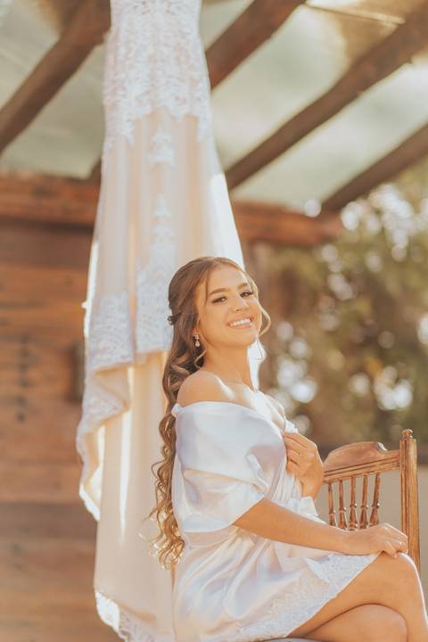 fotos noiva making of com vestido'