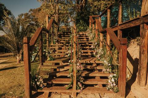 fotos cerimonia casamento sitio paraiso dos coqueiros de dia'