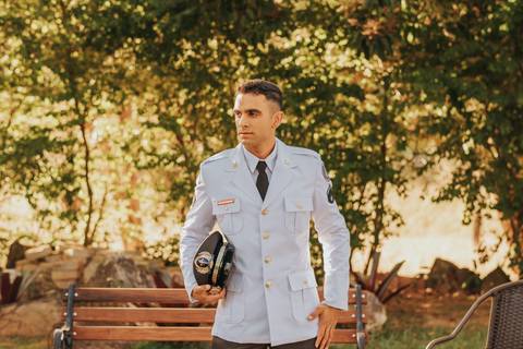 fotos making of noivo bombeiro casamento de dia'