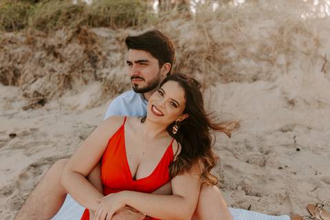 casal na praia piquenique ensaio prewedding casamento nordeste'
