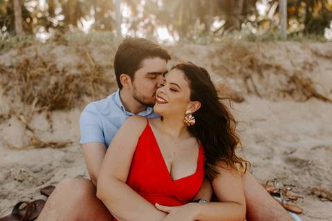 casal na praia piquenique ensaio prewedding casamento nordeste'