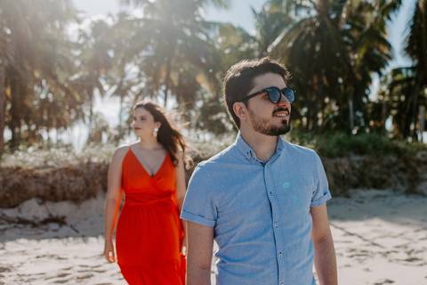 casal na praia piquenique ensaio prewedding casamento nordeste'