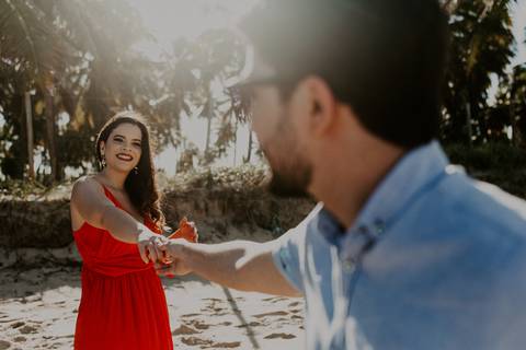 casal na praia piquenique ensaio prewedding casamento nordeste'