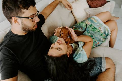 Inspiração Ensaio Casal Pré wedding em casa'