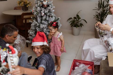 Ensaio natal família em casa'