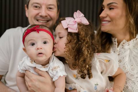 Momentos em família registrados com leveza'