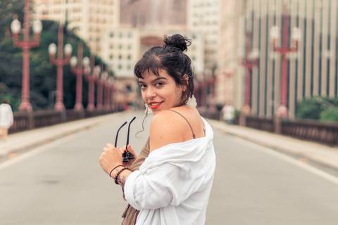 Retrato no meio do Viadulto Santa Tereza'