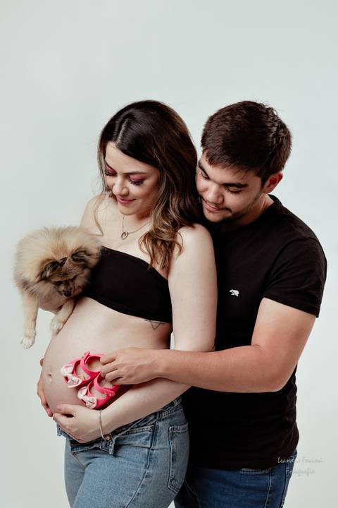 ensaio gestante com pet '