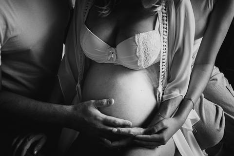 ensaio gestante P&B'