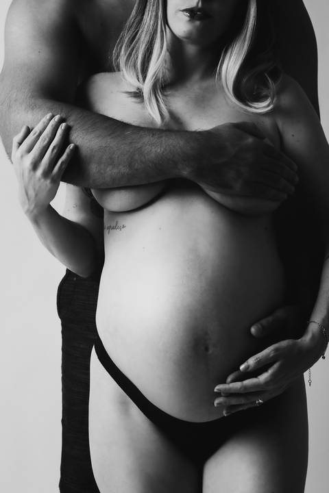 ensaio gestante P&B'