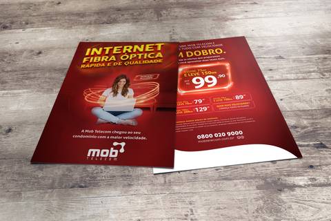 criações de flyer catálogos banner e folders. somos agencia produtora em fortaleza ceará. Mob telecom'