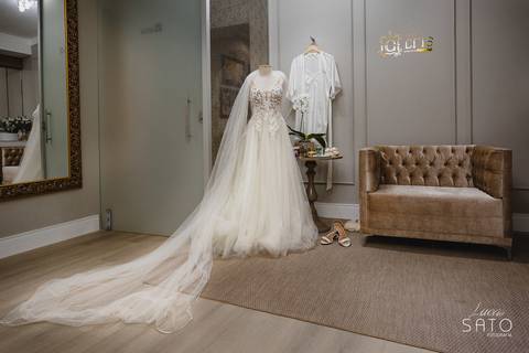 Vestido de noiva do Ateliê Andrea Bernardes em São Gotardo-MG'