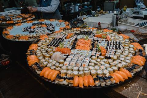Comida japonesa para recepção de Casamentos em São Gotardo-MG.'