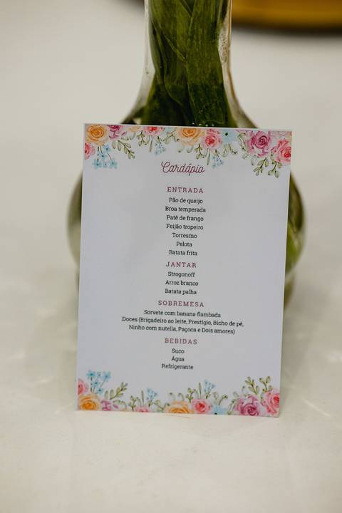 Cardápio para Recepção de Casamentos'