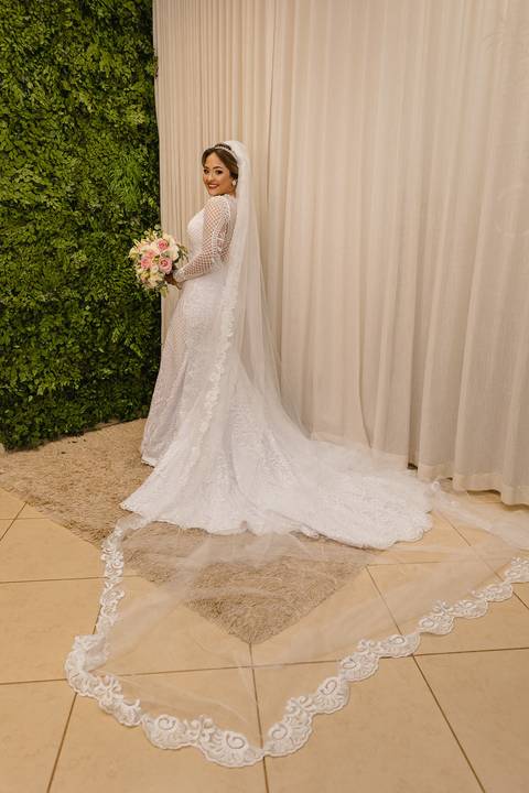 Vestido de noiva estilo sereia, vestido personalizado.'