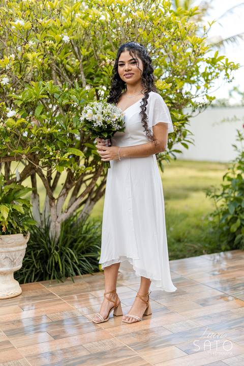 Vestido de Noiva para Casamento Civil no Cartório Civil de Guarda dos Ferreiros (Cartório do Noé)'