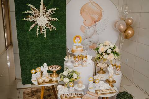 Decoração para festa de batismo realizado em Guarda dos Ferreiros-MG'