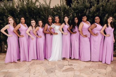 madrinhas de rosa no casamento rosa bebê cor rosa para madrinhas no casamento'