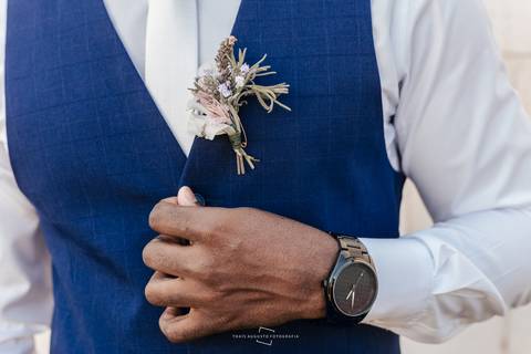 making of do noivo , noivo negro casa de terno azul'