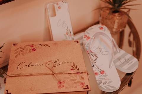 identidade visual do casamento catarine e Bruno cores verdes '