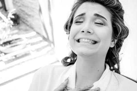 Noiva ansiosa para o momento'