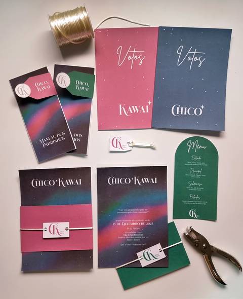 Identidade visual constelação desenvolvida para casal homossexual KAWAI fada do dente e Chico - identidade visual gay'