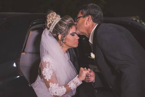 Noiva (Denise) e seu pai'