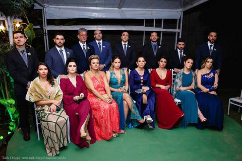 Retrato dos Padrinhos e Madrinhas  durante a cerimônia no espaço VIP eventos em Jaguariúna interior de São Paulo - Tarik Dhiego Fotografia'