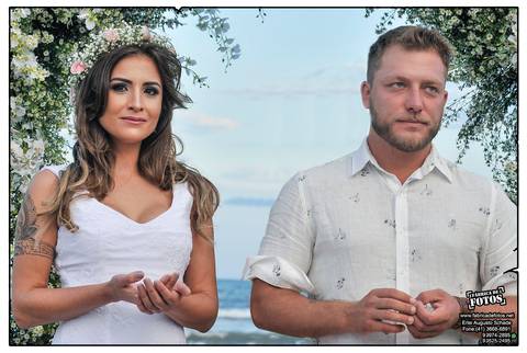 Casamento realizado na praia. 
Praias do Litoral do Paraná.'
