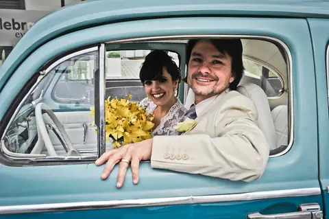 Ensaio dos Noivos no dia do Casamento.'