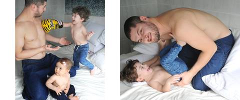 Hélio (pai) & Heitor e Bárbara.'