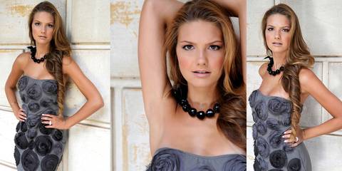 Constance Oderich, vestido vermelho'