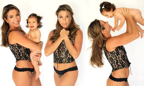 mãe e filha em ensaio fotogáfico'